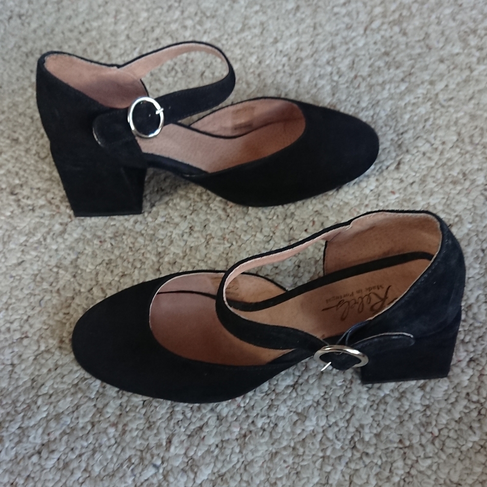 Rebels Black Suede Mary Jane Shoes size 7.5 - Picture 5 of 13